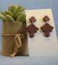Textured Fan Statement Earrings - Image 5