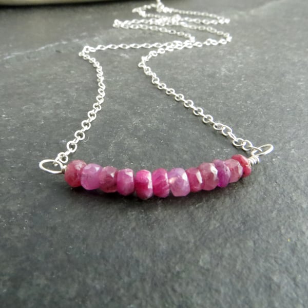 Genuine ruby pendant, Gift for July birthday