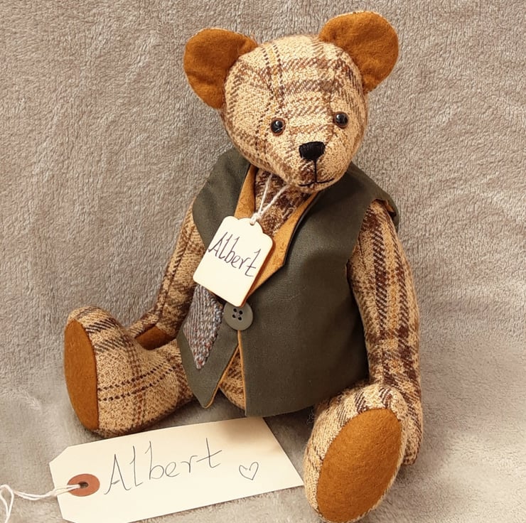 Handmade teddy bears from clothes hot sale