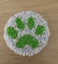  Handmade Paw Print Punch Needle Coasters – Set of 4 – Colourful Pet Lover Gift - Image 5