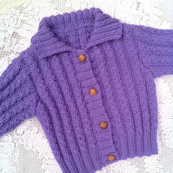 Girl's Lacy Rib Cardigan with a Collar, Toddlers Cardigan, Children's Gift 