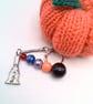 Halloween Key Rings with Multi Coloured Glass Beads and Charms, Halloween - Image 2