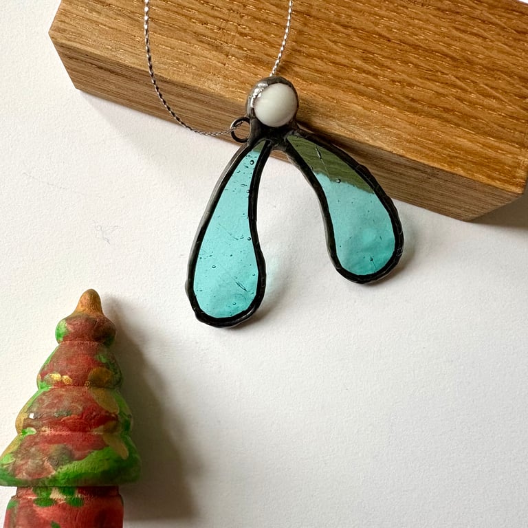 Stained glass mistletoe Christmas decoration, Festive stocking fillers