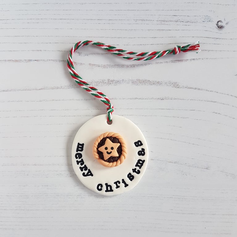 Merry Christmas Mince Pie OR Brussel Sprout Hanging decoration