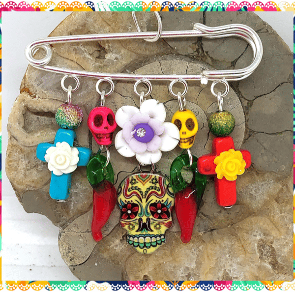 One of a kind Day of the Dead pin