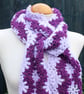 Crochet Stripey Scarf in Lilac and Purple - Image 8