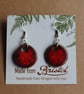 Handmade Red Ceramic Earrings, Glazed Bristol Clay, Silver Hooks - Image 7
