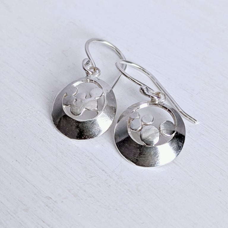 Silver Dangle Causeway Earrings - recycled sterling silver