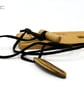 Hand Carved Lozenge shaped 2 tone wood necklace: SKU-N17 - Image 9