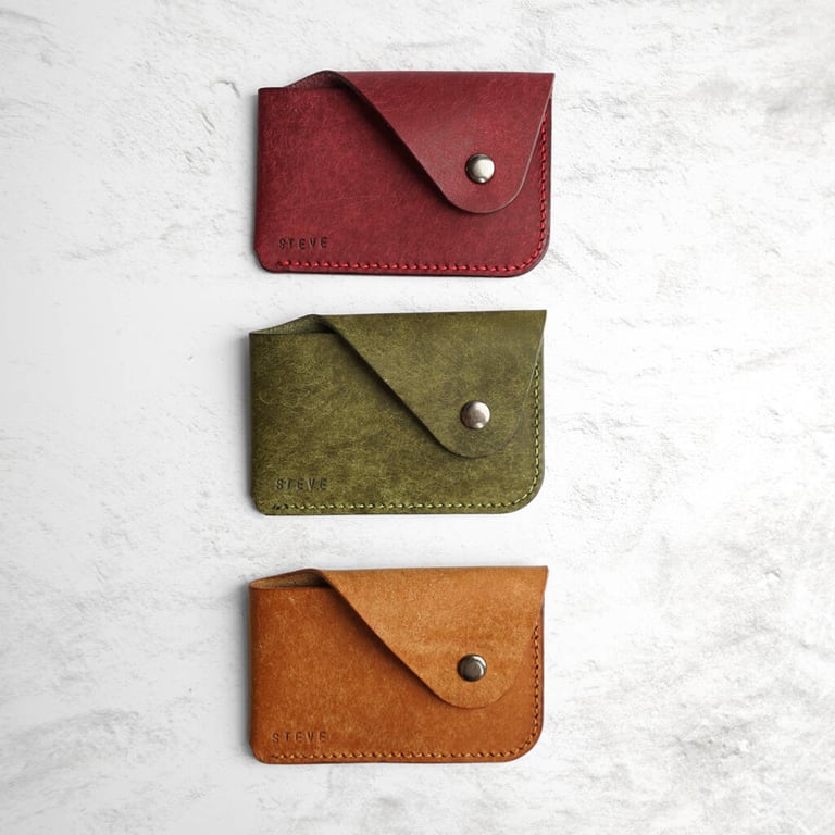 Colourful leather card wallet