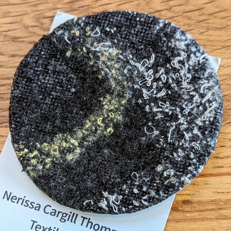 Abstract Embellished Recycled Textile 65mm Brooches Seconds Sunday