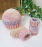 Peach Pie Crochet Baby Hat & Booties Set - Newborn & 0-3 Months