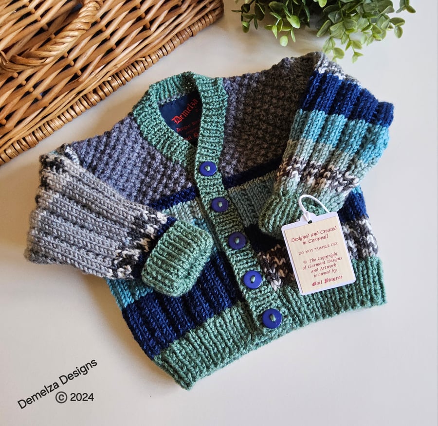 Luxury Baby Hand Knitted Cardigan  3 -9 months size