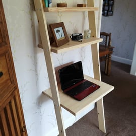Lean to desk handmade wooden ladder desk