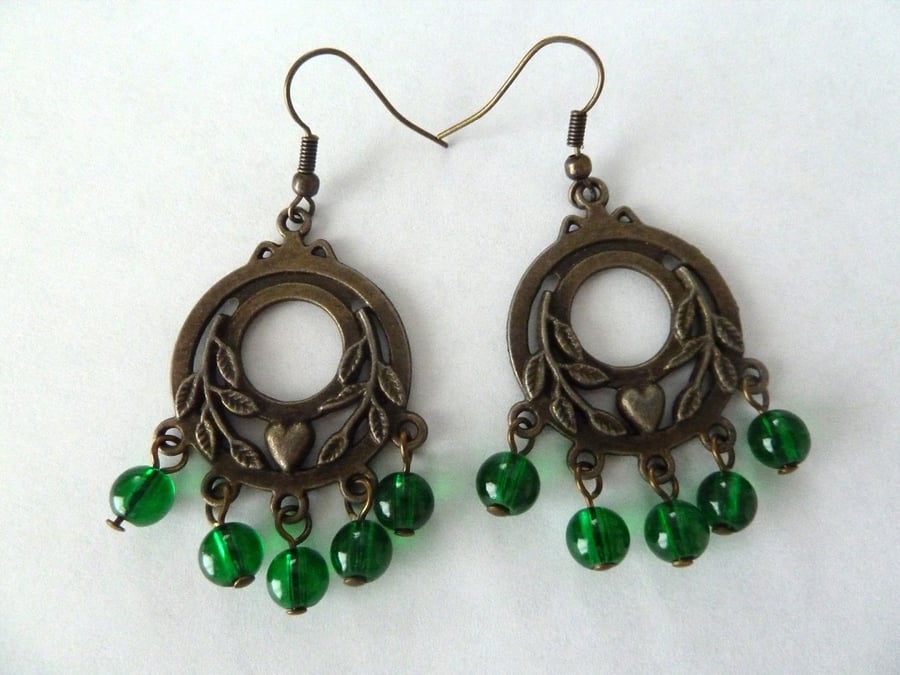 antique gold plated dangle earrings