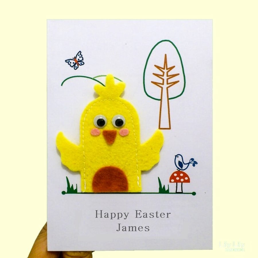 Easter Card, Finger puppet Easter Chick