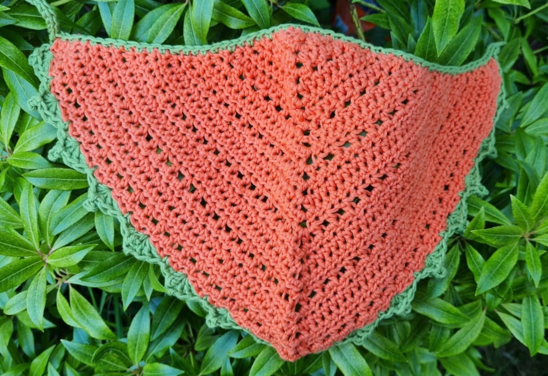 Orange and Green Picot Bandana