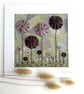Textile Art, Embroidered Art, Mounted Wall Art - Floral Fantasy - Image 3