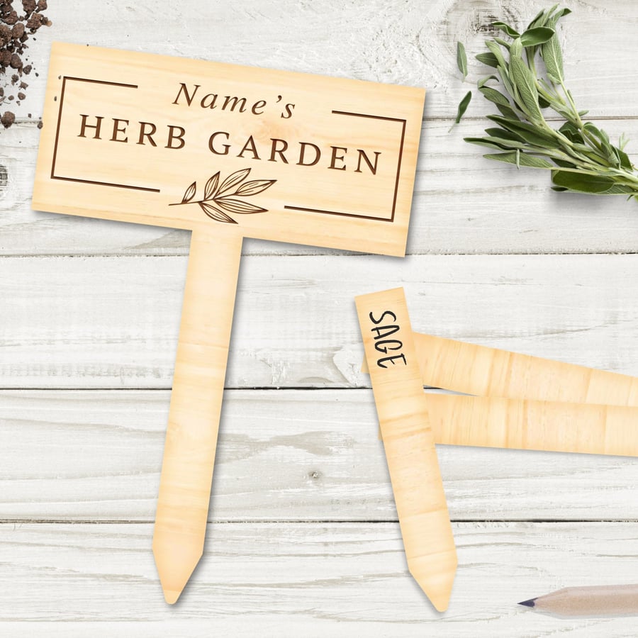 Herb Garden Sign Personalised Indoor Herb Garden Plaque For Allotment Garden