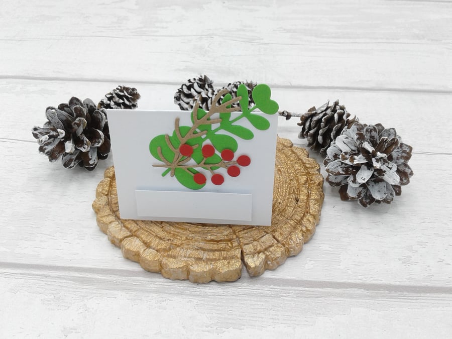 Christmas place settings. Set of 10 white Christmas place cards. Winter weddings