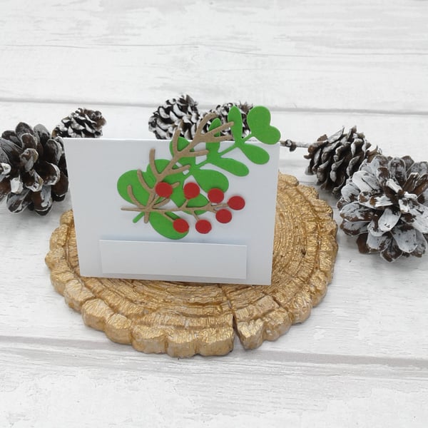 Christmas place settings. Set of 10 white Christmas place cards. Winter weddings