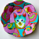 Tula Pink Tabby Road Cat Kitten Fabric Trinket Dish in Pink