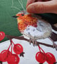 Robin in Snowy Scene, Christmas card, Winter birthday, red berries, frosty, snow - Image 5