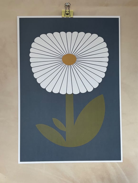 Mid Century Daisy Print A3