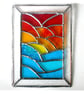 Stained Glass Suncatcher Sunset Ripples Handmade British 004