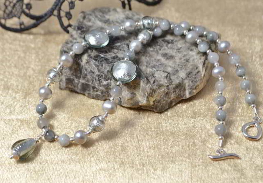 Pearl, Gemstone & Murano Glass Necklace