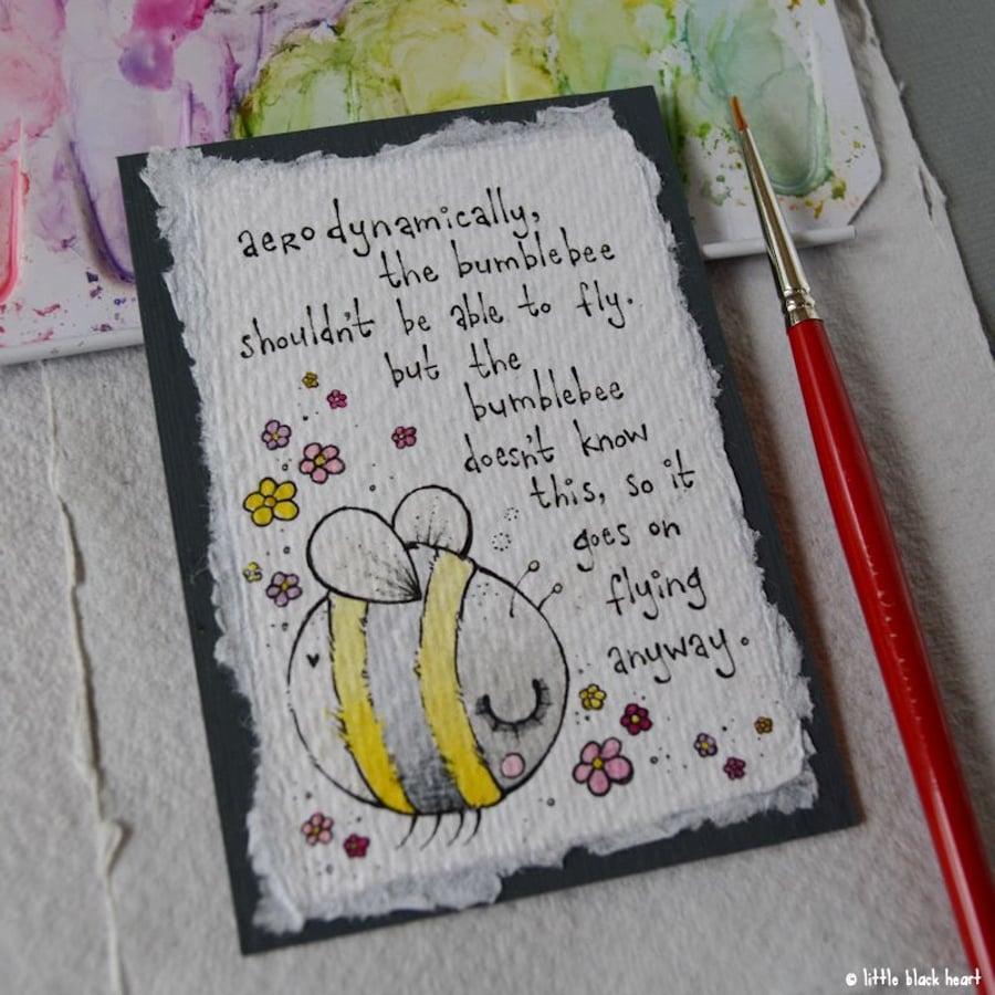 aerodynamic bee - original aceo