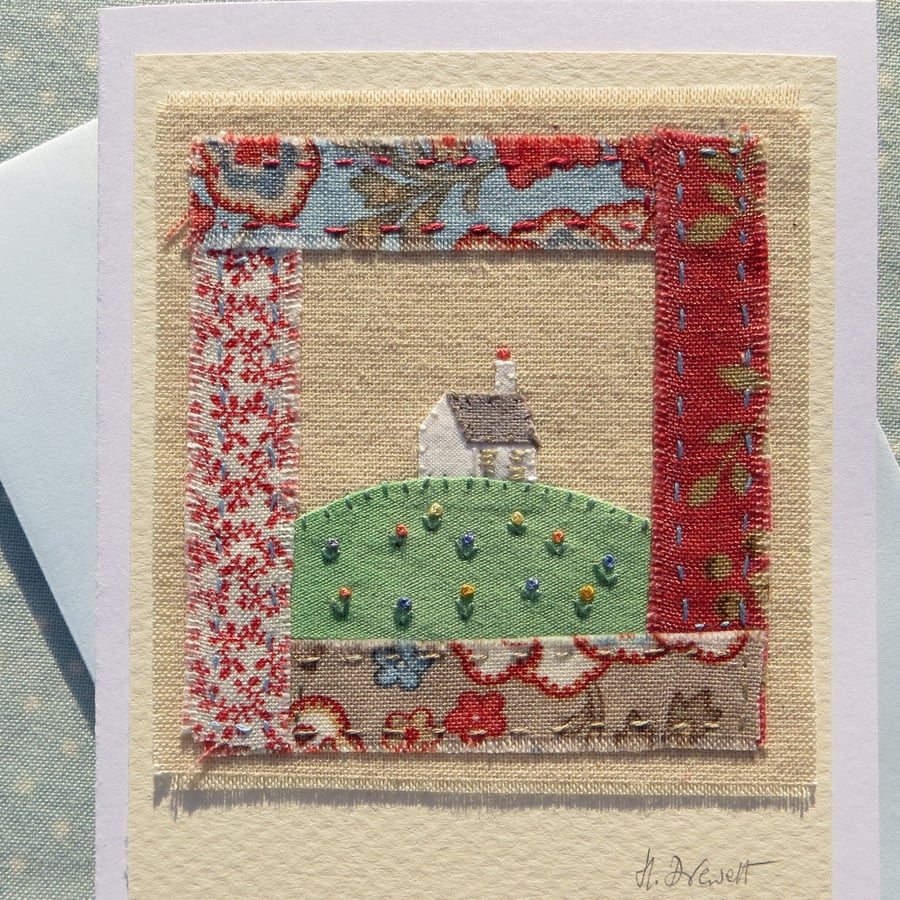 Miniature finely hand-stitched textile detailed work with pretty cotton fabrics