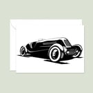 Vintage Car Greetings Card: Pen and Ink Illustration (414)