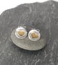  silver and 18ct gold heart stud earrings - Image 8