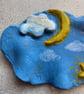 Handmade clay jewellery dish trinket dish star, moon and sky themed - Image 3