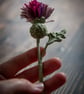 Thistle Flower Crochet Bookmark (plum colour palette) - Image 6