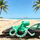 Handmade Clay  Octopus on Devon driftwood 