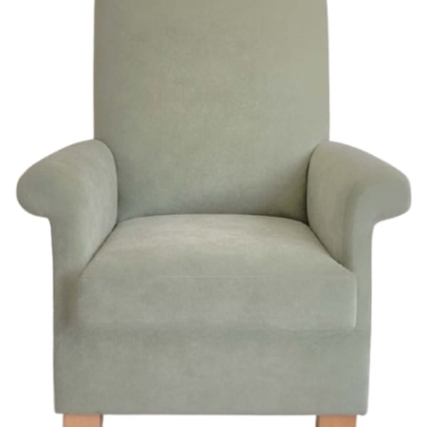 Laura Ashley Green Velvet Adult Armchair Chair Accent Nursery Small Eau De Nil
