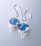 Colourful Blue Onyx and Sterling Silver Drop Earrings - Image 3