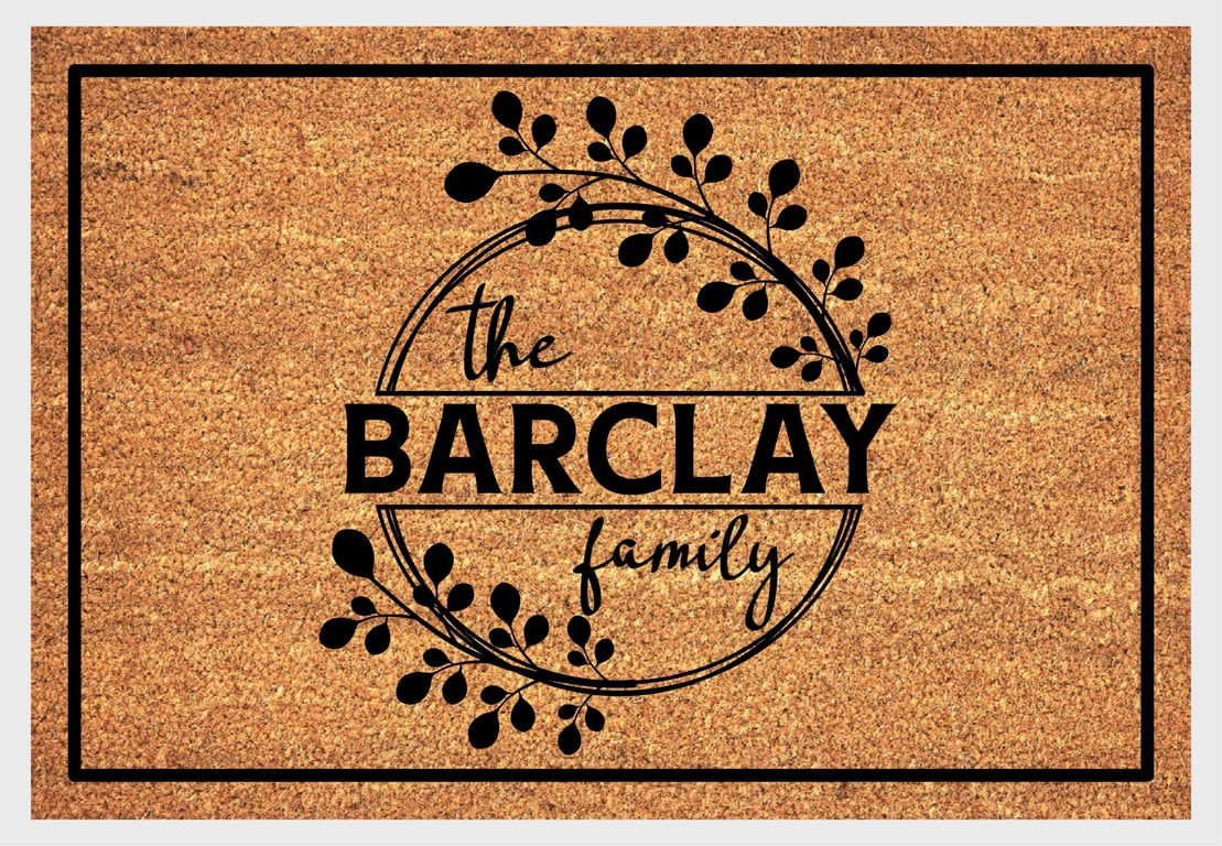 Personalised Surname Door Mat - Customised Family Name Welcome Mat - 3 Sizes