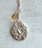 Sterling silver pendant with mini daffodill and citrine charm on a silver chain - Image 3