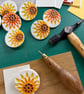 Handmade Ceramic Sunflower brooch, Hand Made Pottery Badge - Image 9