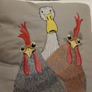 Duck and chickens cushion cover