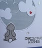 Christmas Wishes Card - Rabbit With Clouds - Stormy Blue - Image 9