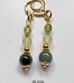 Jade, Jadeite & Peridot Gold Plated Copper Dangle Earrings  - Image 2