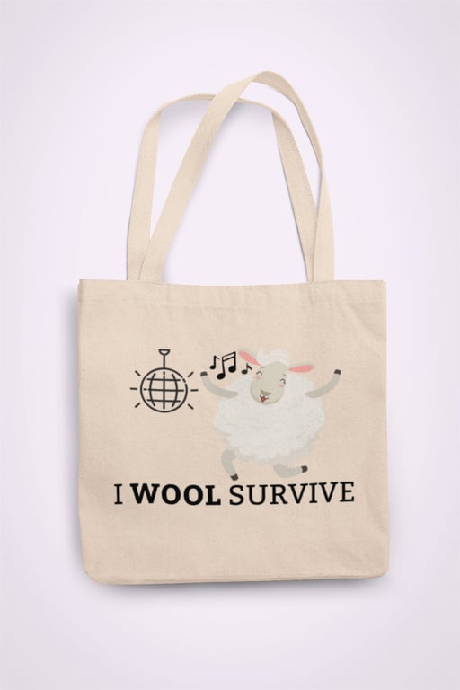 i Wool Survive Tote Bag Reusable Cotton bag - funny birthday present gift 