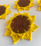 Sunflower brooch with micro crochet - Image 2