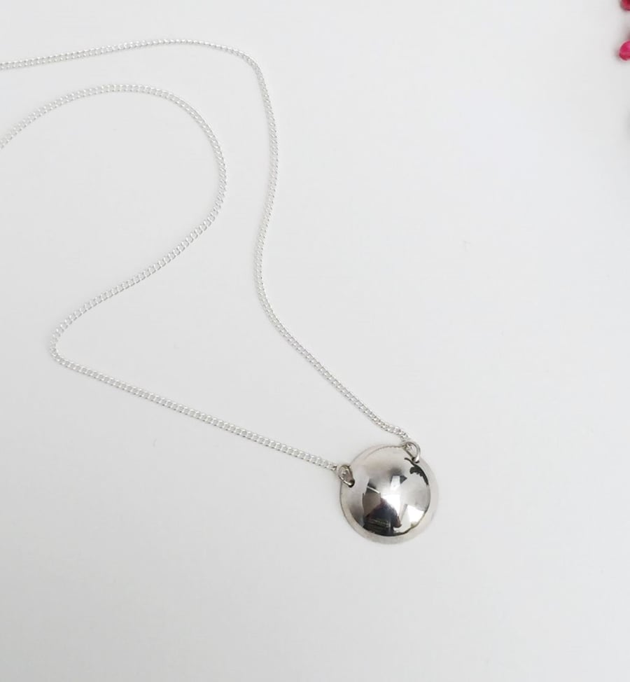 Recycled Silver Dome Necklace