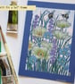 Bees with a summer flower bed, original floral art, bee art, insect art, artwork