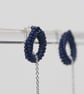 Dark Blue Teardrop Threader Earrings - Image 4